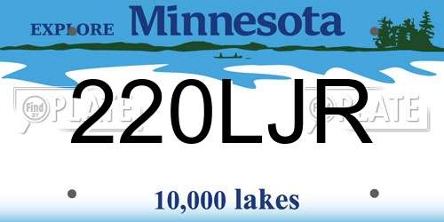 220LJR Minnesota License Plate