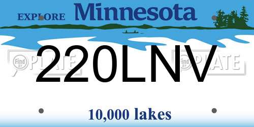 220LNV Minnesota License Plate