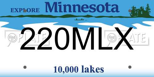 220MLX Minnesota License Plate