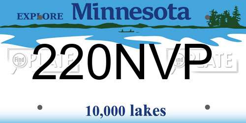 220NVP Minnesota License Plate
