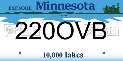 220OVB Minnesota License Plate