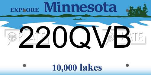 220QVB Minnesota License Plate