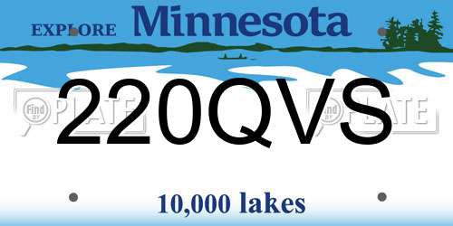 220QVS Minnesota License Plate