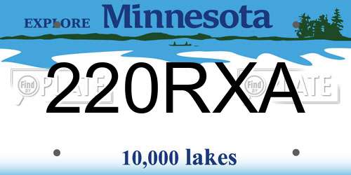 220RXA Minnesota License Plate