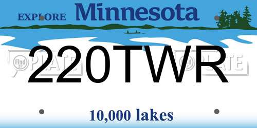 220TWR Minnesota License Plate