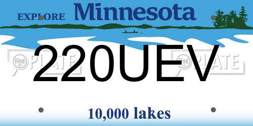 220UEV Minnesota License Plate