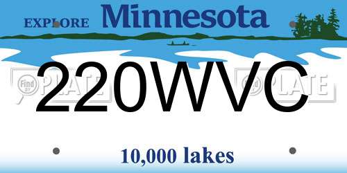 220WVC Minnesota License Plate