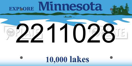 2211028 Minnesota License Plate