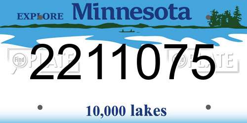 2211075 Minnesota License Plate