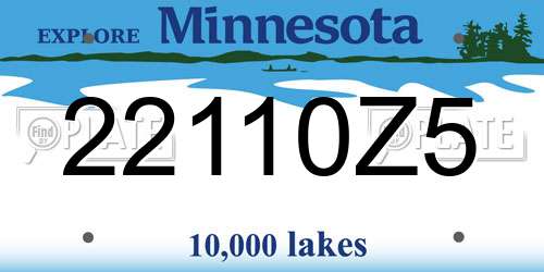 22110Z5 Minnesota License Plate
