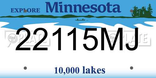 22115MJ Minnesota License Plate