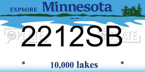 2212SB Minnesota License Plate
