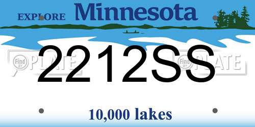 2212SS Minnesota License Plate