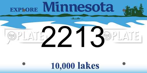 2213 Minnesota License Plate