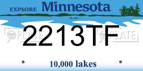 2213TF Minnesota License Plate