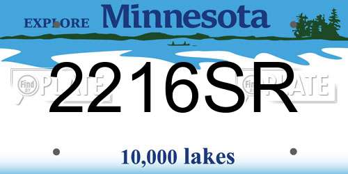 2216SR Minnesota License Plate