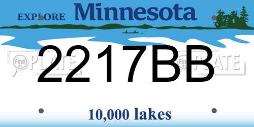 2217BB Minnesota License Plate