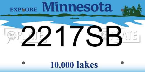 2217SB Minnesota License Plate