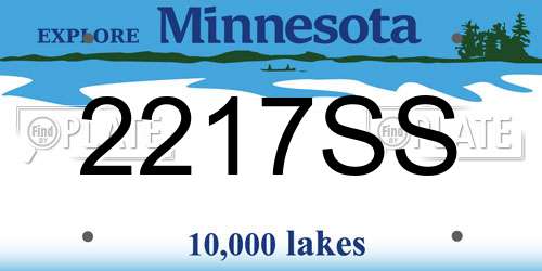 2217SS Minnesota License Plate