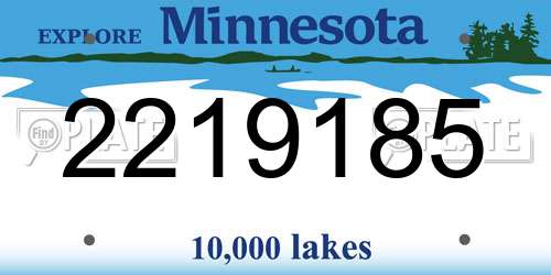 2219185 Minnesota License Plate