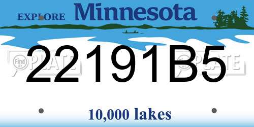 22191B5 Minnesota License Plate