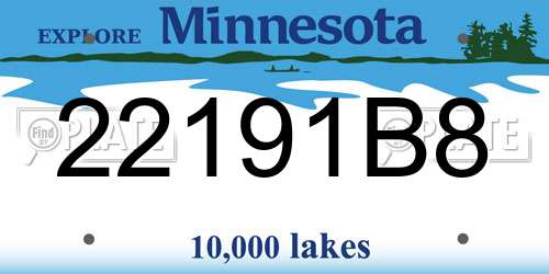 22191B8 Minnesota License Plate