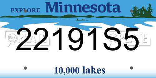 22191S5 Minnesota License Plate