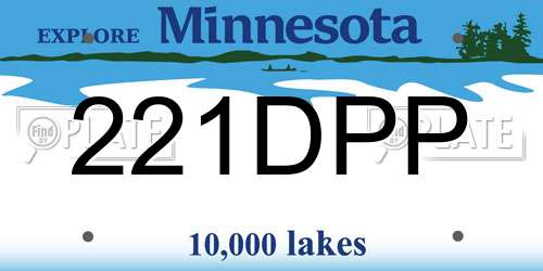 221DPP Minnesota License Plate