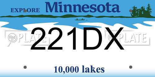 221DX Minnesota License Plate