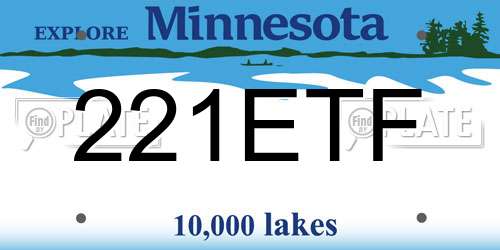 221ETF Minnesota License Plate