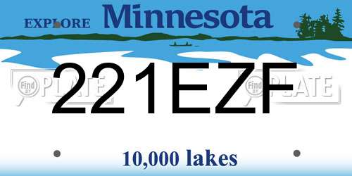 221EZF Minnesota License Plate