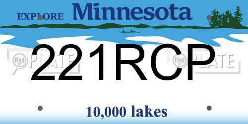 221RCP Minnesota License Plate