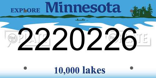 2220226 Minnesota License Plate