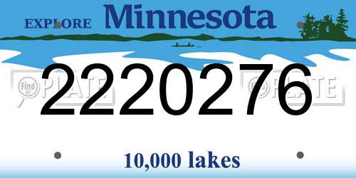 2220276 Minnesota License Plate