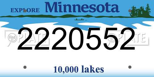 2220552 Minnesota License Plate