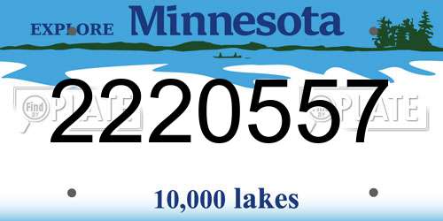 2220557 Minnesota License Plate
