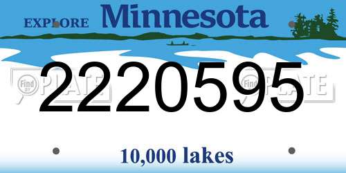 2220595 Minnesota License Plate