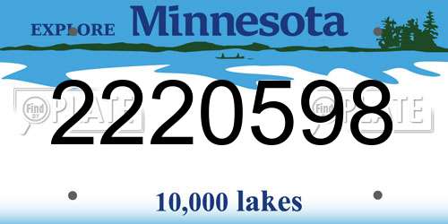 2220598 Minnesota License Plate