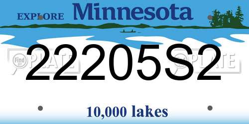 22205S2 Minnesota License Plate