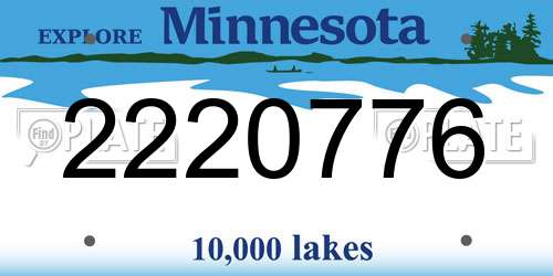 2220776 Minnesota License Plate