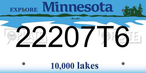 22207T6 Minnesota License Plate