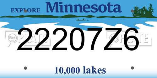 22207Z6 Minnesota License Plate