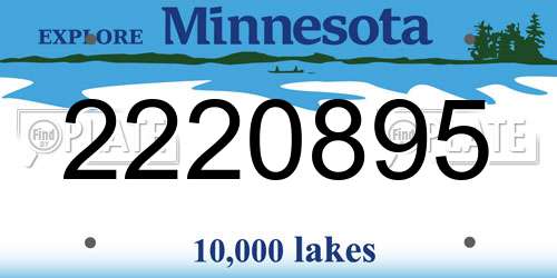 2220895 Minnesota License Plate