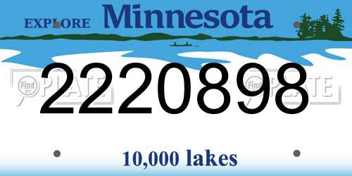 2220898 Minnesota License Plate