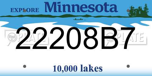 22208B7 Minnesota License Plate