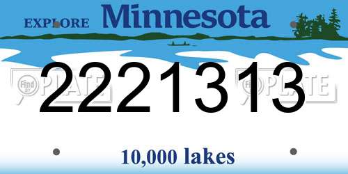 2221313 Minnesota License Plate