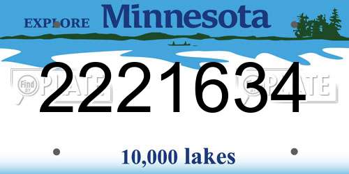 2221634 Minnesota License Plate