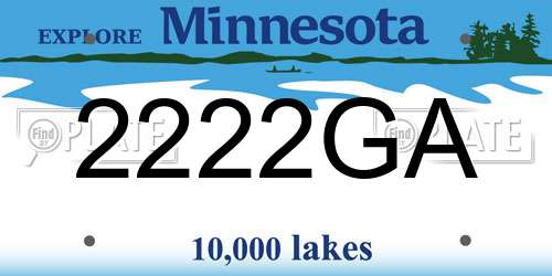 2222GA Minnesota License Plate