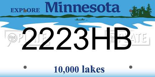 2223HB Minnesota License Plate