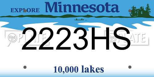 2223HS Minnesota License Plate